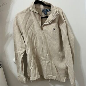 Polo by Ralph Lauren Men's Cream Zip-Up Sweater